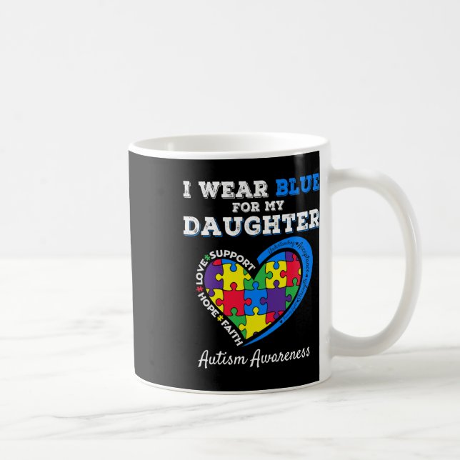 I Bära Blue för min dotter Autism Awareness Pappa  Kaffemugg (Höger)