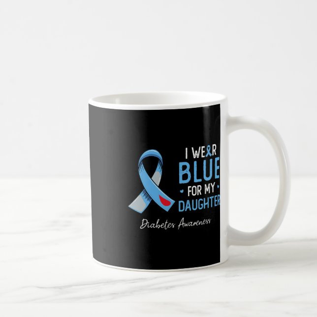 I Bära Blue för min dotter Diabetes Awareness Mon Kaffemugg (Höger)