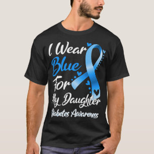 I Bära Blue för min dotter Diabetes Awareness Rib T Shirt