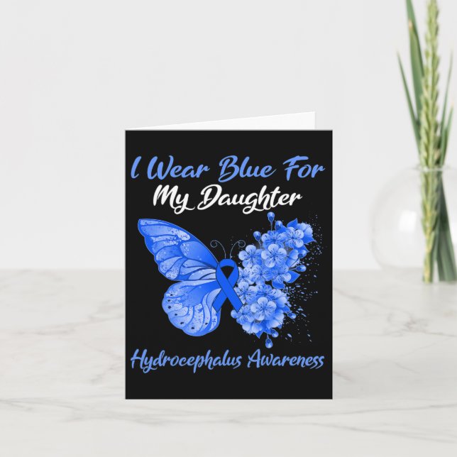 I Bära Blue för min dotter Hydrocephalus Warrior Kort (Framsida)