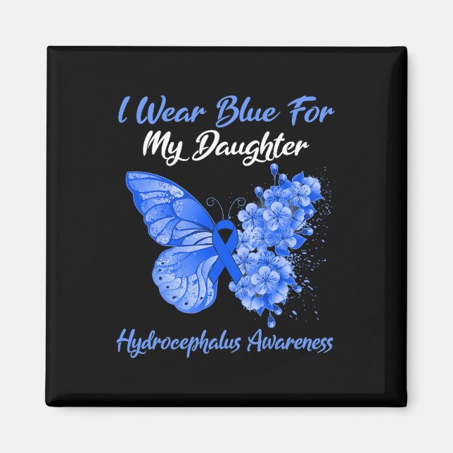 I Bära Blue för min dotter Hydrocephalus Warrior Magnet (Framsidan)