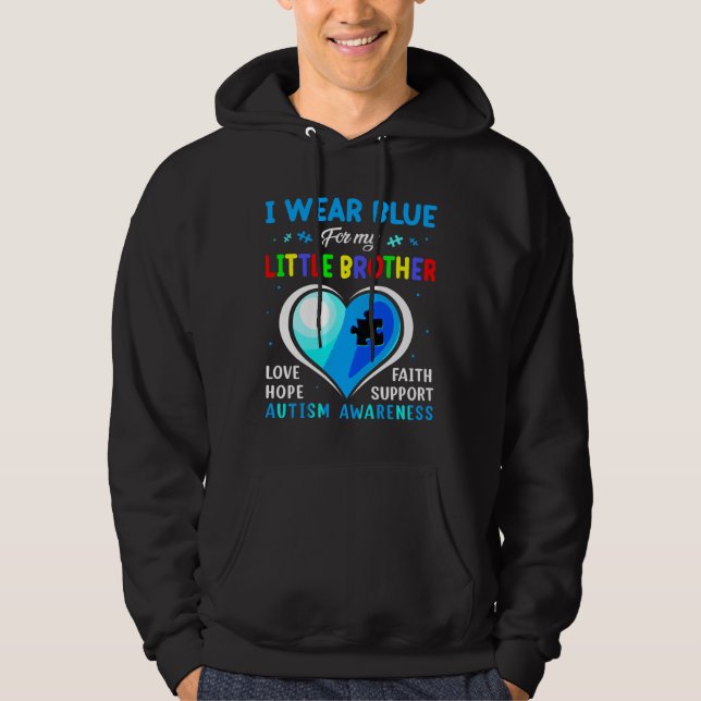 I Bära Blue för min litteraturbrodermedvetande Hoodie (Framsida)