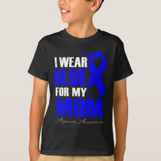 I Bära Blue för min Mamma Alopecia Feather T Shirt