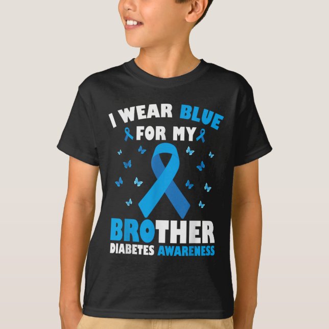 I Bära Blue för min medlarmedvetenhet T1d T Shirt (Framsida)