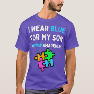 I Bära Blue for Min son Autism Awareness Day Puzzl T Shirt