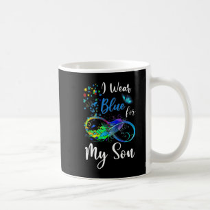 I Bära Blue för Min son Autism Awareness Mamma Pap Kaffemugg
