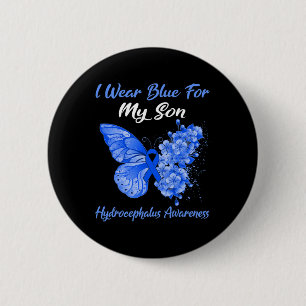 I Bära Blue för min son Hydrocephalus Awareness Knapp