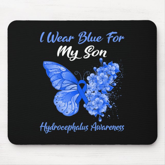 I Bära Blue för min son Hydrocephalus Awareness Musmatta (Framsidan)