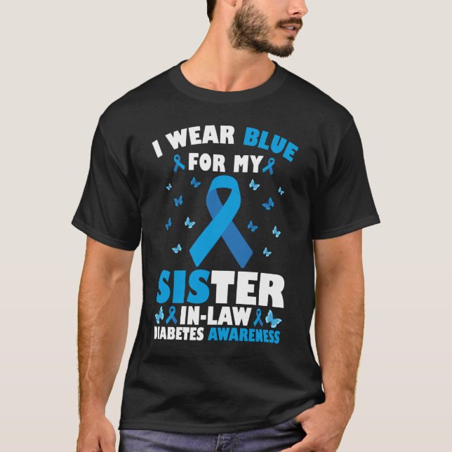 I Bära Blue för min svärmare typ 1-diabetes T Shirt (Framsida)