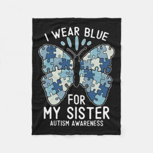 I Bära Blue för min syster Autism Awareness Brothe Fleecefilt