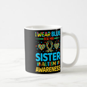 I Bära Blue för min syster Autism Awareness Brothe Kaffemugg
