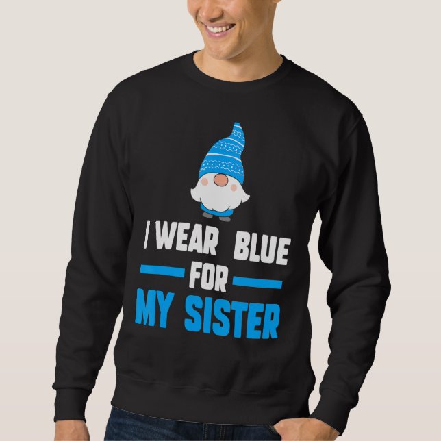 I Bära Blue för min syster Autist Lång Ärmad Tröja (Framsida)