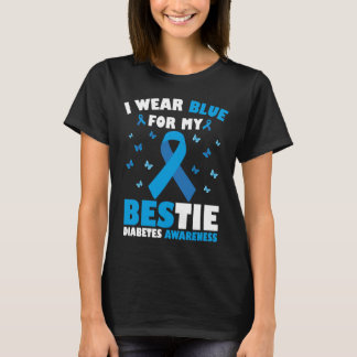 I Bära Blue for My Bestie Diabetes Awareness T1D T Shirt