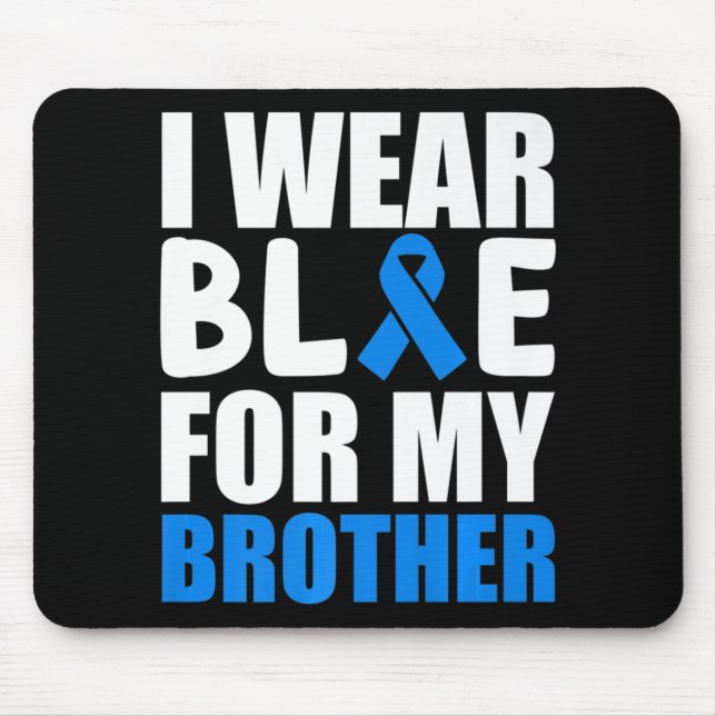 I Bära Blue for My Brother Autism Awareness Ribbon Musmatta (Framsidan)