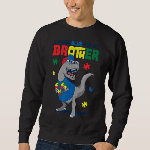 I Bära Blue for My Brother Autism Awareness Trex D Lång Ärmad Tröja
