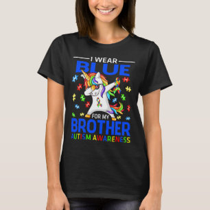 I Bära Blue for My Brother Autism Awareness Unicor T Shirt