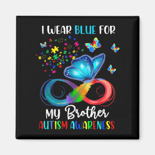 I Bära Blue for My Brother Autism Puzzle Butterfly Magnet