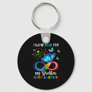 I Bära Blue for My Brother Autism Puzzle Butterfly Nyckelring