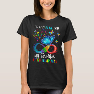I Bära Blue for My Brother Autism Puzzle Butterfly T Shirt
