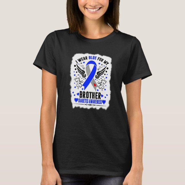 I Bära Blue for My Brother Diabetes Awareness Mont T Shirt (Framsida)