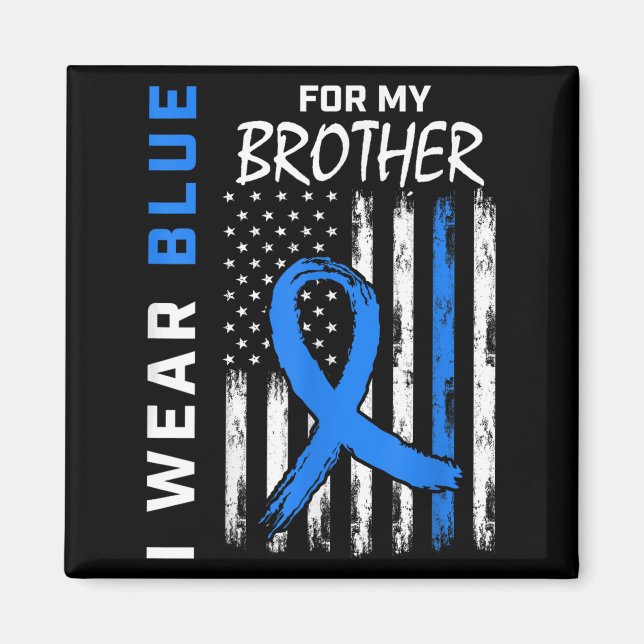 I Bära Blue for My Brother Diabetes Awareness Shir Magnet (Framsidan)