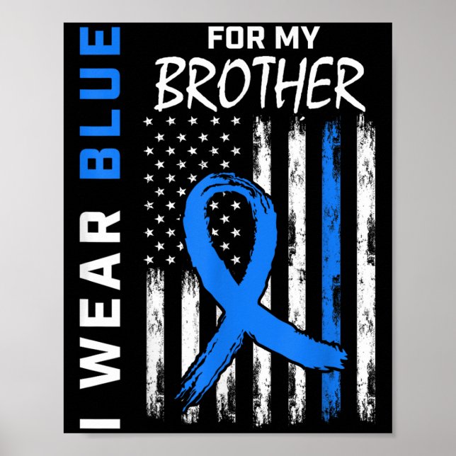 I Bära Blue for My Brother Diabetes Awareness Shir Poster (Framsidan)