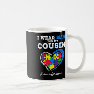 I Bära Blue for My Cousin Autism Awareness Day Gir Kaffemugg