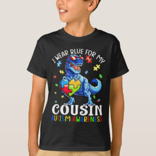 I Bära Blue for My Cousin Autism Awareness Dinosau T Shirt