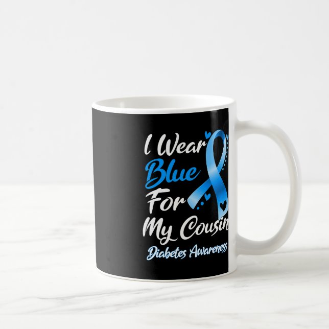 I Bära Blue for My Cousin Diabetes Awareness Ribbo Kaffemugg (Höger)
