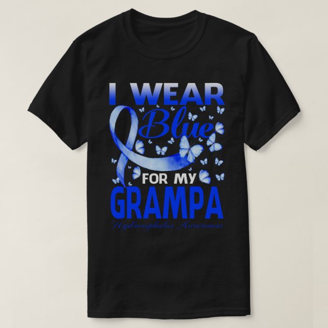 I Bära Blue for My GRAMPA Hydrocephalus Awareness T Shirt (Design framsida)