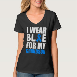I Bära Blue for My Grandson Autism Awareness Ribbo T Shirt