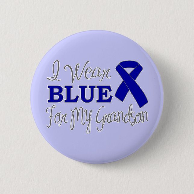 I Bära Blue For My Grandson (Blue Ribbon) Knapp (Framsida)