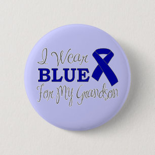 I Bära Blue For My Grandson (Blue Ribbon) Knapp