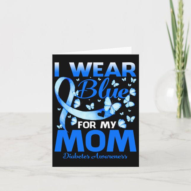 I Bära Blue for My Mamma Diabetes Awareness 1 Kort (Framsida)