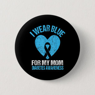 I Bära Blue for My Mamma Diabetes Awareness Kids T Knapp