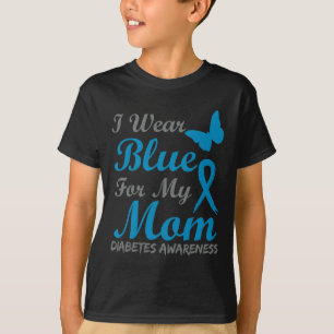 I Bära Blue for My Mamma Diabetes Awareness Ribbon T Shirt