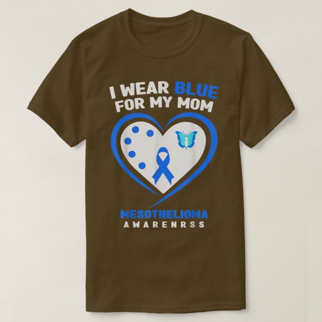 I Bära Blue for My Mamma Mesothelioma Awareness T Shirt (Design framsida)