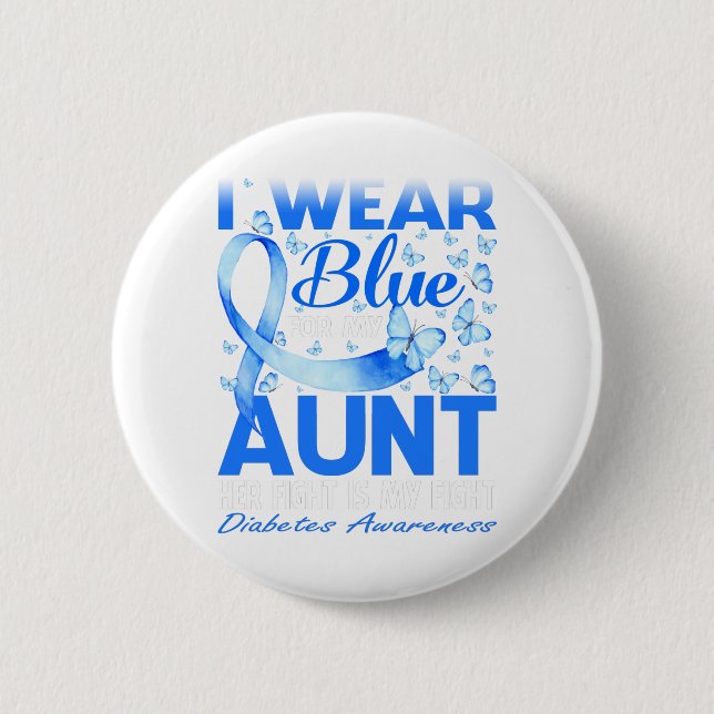 I Bära Blue for My Moster Diabetes Awareness Knapp (Framsida)