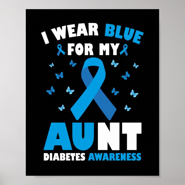 I Bära Blue for My Moster Diabetes Awareness Poster (Framsidan)