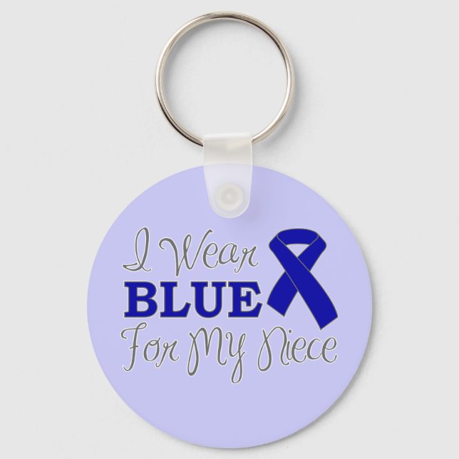 I Bära Blue for My Niece (blått medvetandehöjande  Nyckelring (Framsida)