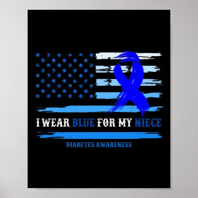 I Bära Blue for My Niece Diabetes Awareness Månad Poster (Framsidan)