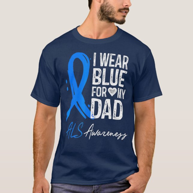 I Bära Blue for My Pappa ALS Awareness Gift T Shirt (Framsida)