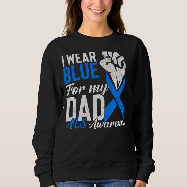 I Bära Blue for My Pappa Als Awareness Supporter K T Shirt (Framsida)