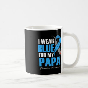 I Bära Blue for My Pappa Diabetes Awareness Feathe Kaffemugg