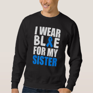 I Bära Blue for My Sister Autism Awareness Ribbon Lång Ärmad Tröja