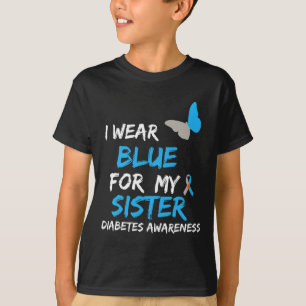 I Bära Blue for My Sister Diabetes Awareness Ribbo T Shirt