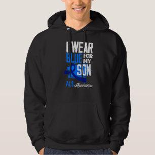 I Bära Blue for My Son Support Als Awareness Hoodie