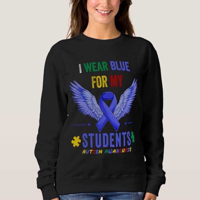 I Bära Blue for My Studenter Autism Awareness Puzz T Shirt (Framsida)