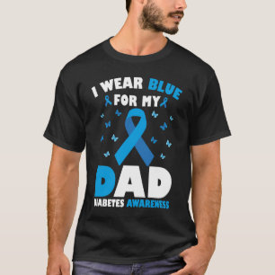 I Bära Blue for Pappa Diabetes Awareness T1D Ribbo T Shirt