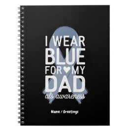I Bära Blue för Pappa Shirt ALS Awareness Gift Anteckningsbok
